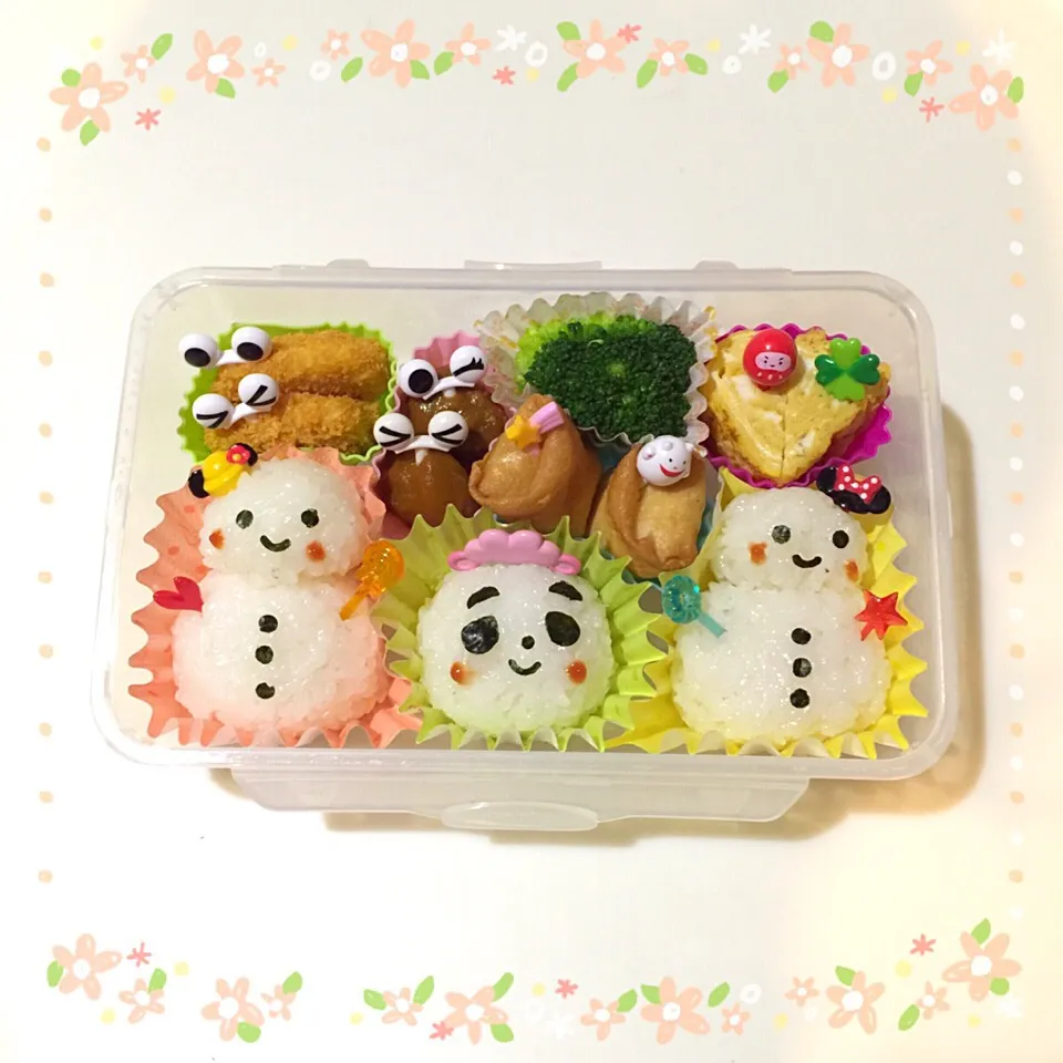 娘の雪ダルマ握り❤︎弁当（失敗作(^^;;）|Makinsさん