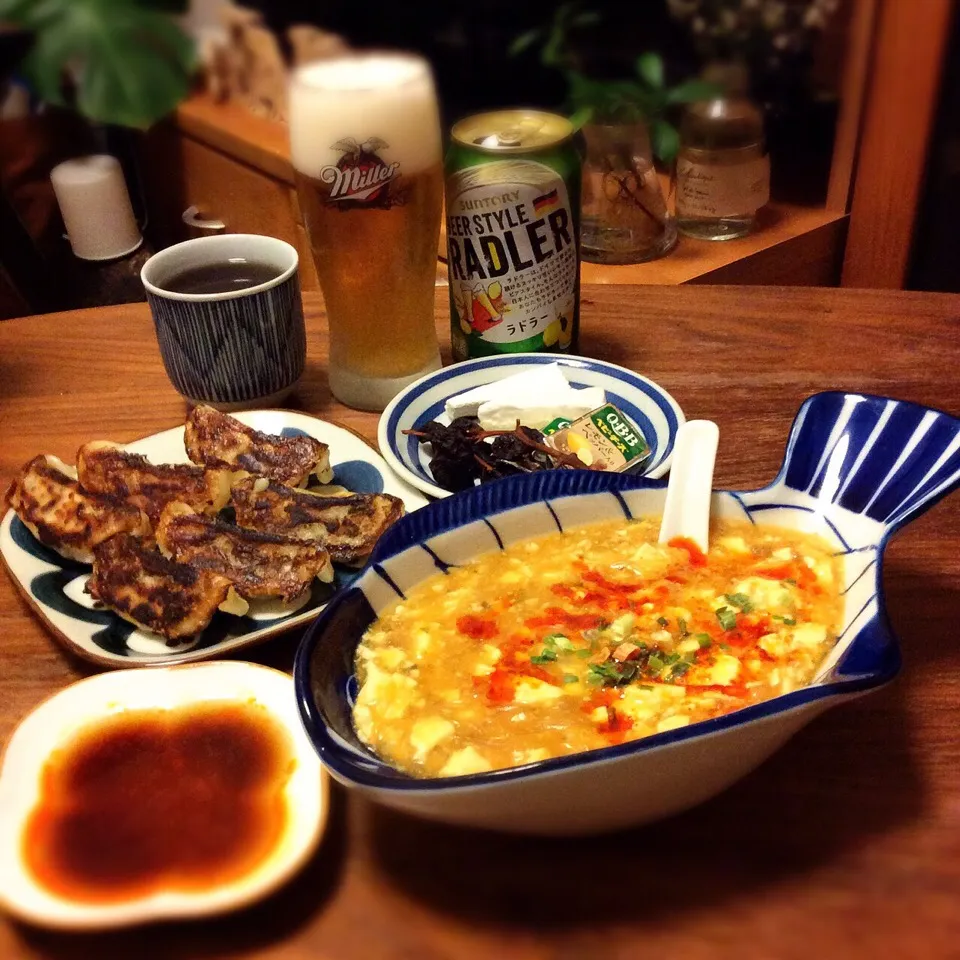 焼き過ぎ冷凍餃子、残りモノ 麻婆豆腐スープに春雨投入 2016.1.8|キラ姫さん