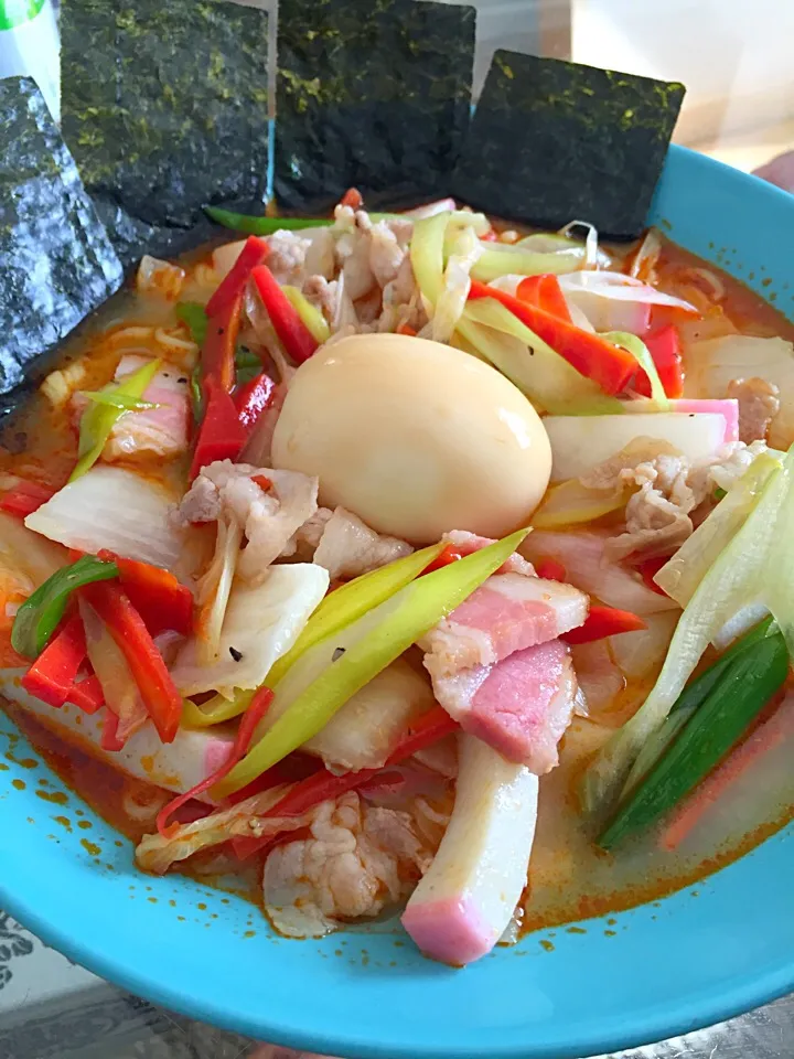 野菜たっぷり担々麺|たけのこジョニーさん