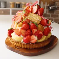 Birthday cake♡
Roll cake and cream puff tower♡**