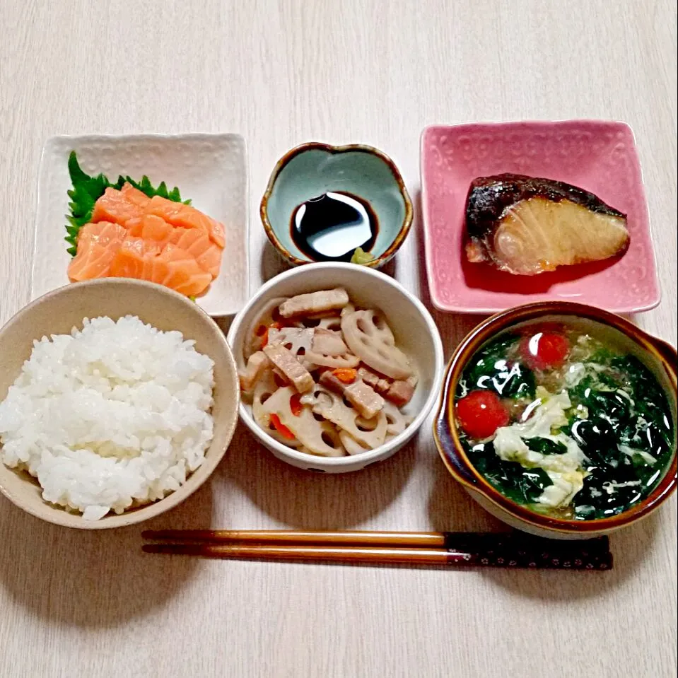 鰤の塩焼きの夜ご飯|Mami.Nさん