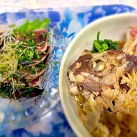 鯛のアラ煮付け 鰹のたたき|まなさん