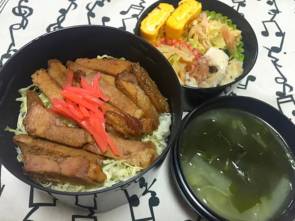 手作りチャーシュー丼でモリモリ弁当|ちもこさん