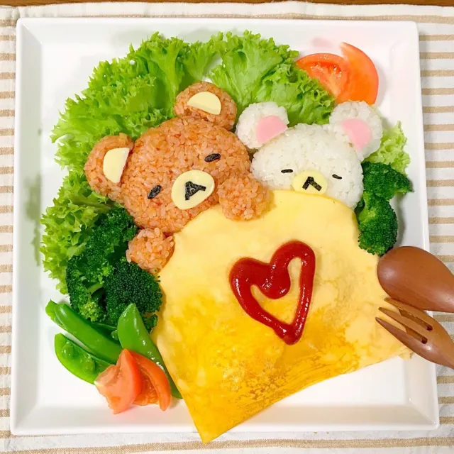 これは食べられないっ♡リラックマオムライスかわゆさにノックアウト