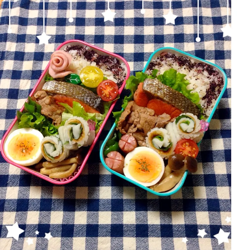 Snapdishの料理写真:肉だらけを避けたい気持ちがこうさせる弁当〜おかず多すぎやろ〜|みくみく弁当さん