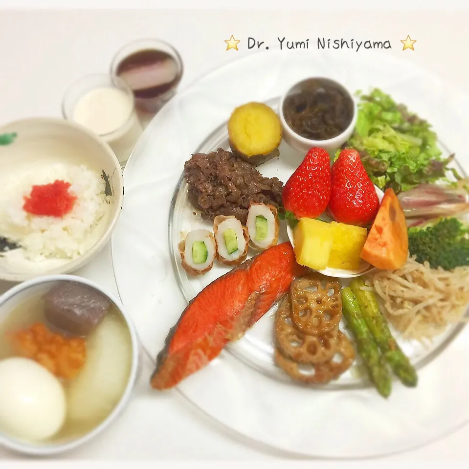 Snapdishの料理写真:2016年1月12日の「ドクターにしやま由美式ダイエットプレート」の朝食を皆様にご紹介しますね‼️|ドクターにしやま由美式時計回りダイエットプレートさん