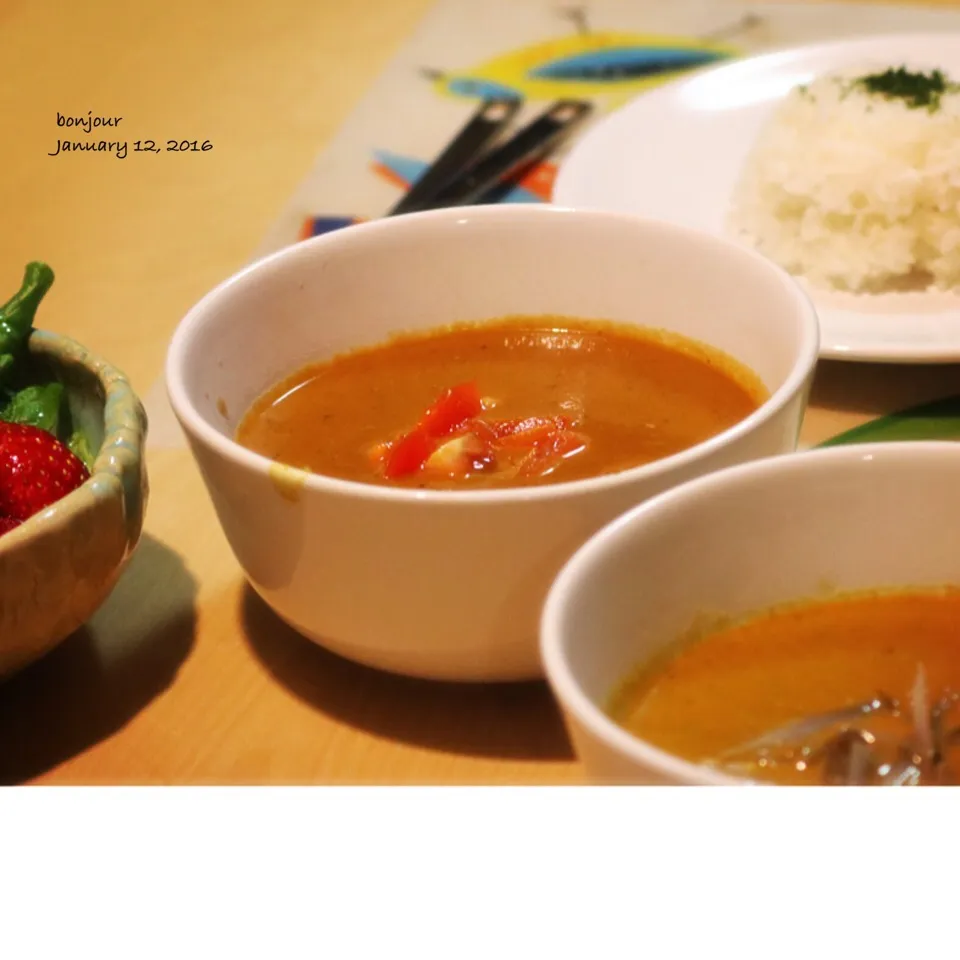 インドカレー2種🍅👳🏾インドお土産スパイスをブレンド^ ^|yasuko murakamiさん