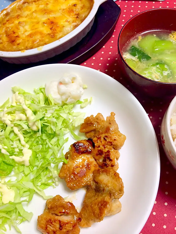 鶏肉の味噌焼き＆おもちグラタン|ゆきさん