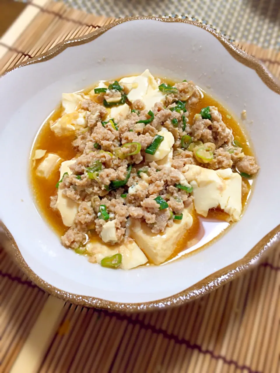 挽肉と豆腐のレンジ蒸し|パパパ♪さん