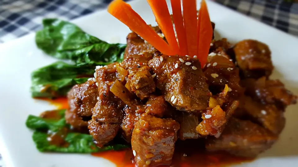 Tenderloin Beef W/Korean Spicy Topokki sauce   # Indonesian Food w/Modern Korean twist|SONN'Sさん