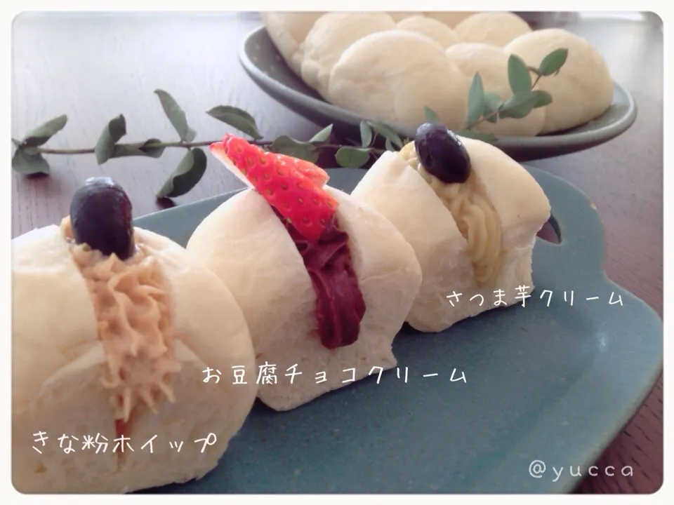 Snapdishの料理写真:mari♡（もも୧ ⃛(๑⃙⃘◡̈๑⃙⃘)୨ ⃛）さんの料理 手作り♡我が家のミルキー白パン。かなりふわんふわん♡取り扱い注意ですよ〜(*//艸//)♡|yucca@さん