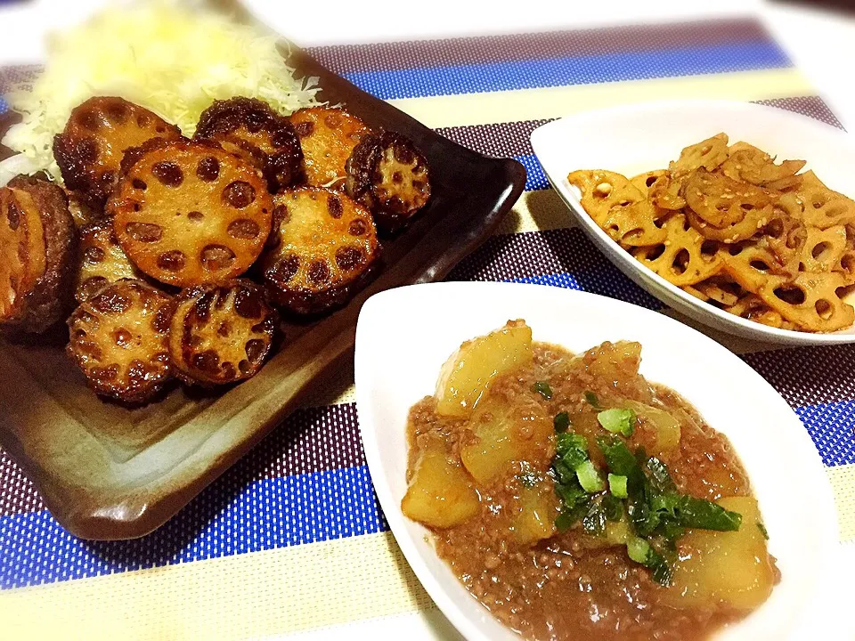 ＊蓮根のはさみ焼き
＊蓮根のきんぴら
＊大根のひき肉あんかけ|あやぱんさん