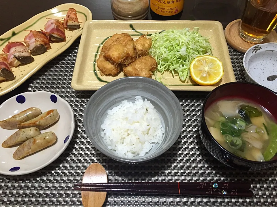 とり天定食|お豆さん