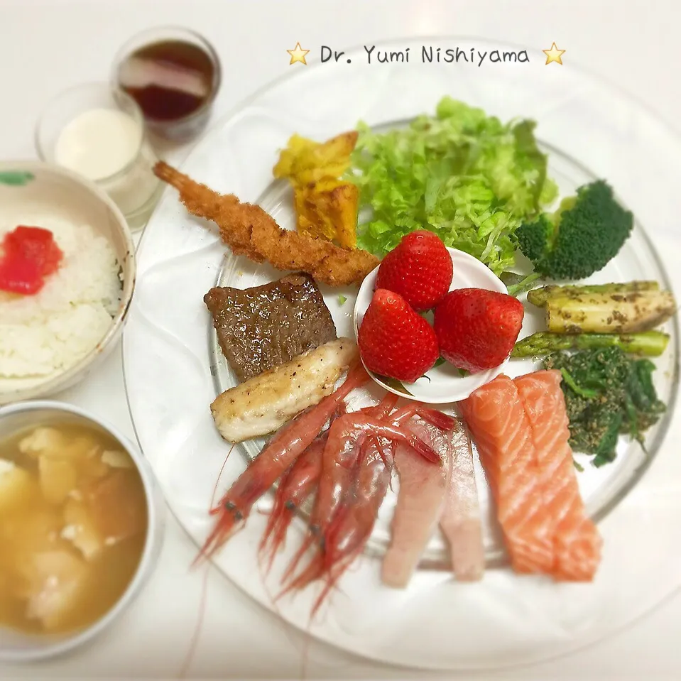 Snapdishの料理写真:2016年1月14日の「ドクターにしやま由美式ダイエットプレート」の朝食を皆様にご紹介しますね‼️|ドクターにしやま由美式時計回りダイエットプレートさん