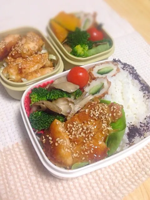 Snapdishの料理写真:自分用&夫用お弁当|けいさん