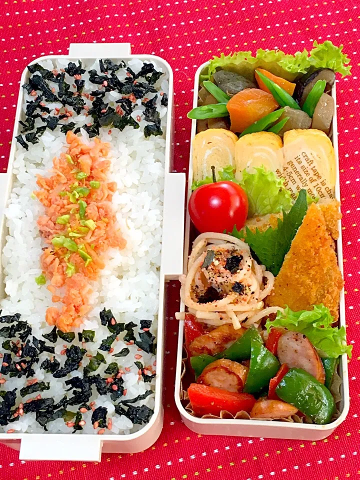 高校生男子のがっつり弁当.ﾟ٩(๑⃙⃘˙ᵕ˙๑⃙⃘)۶:.｡|おざMAMAさん