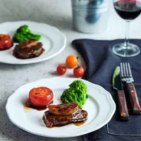 Wagyu Beef Filet Mignon and Foie Gras with Balsamic Truffle Sauce❥|Mimiclaire's Kitchenさん