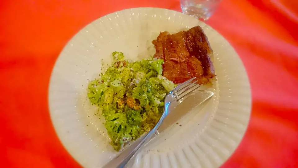 Banting dinner: Rump steak with broccoli mayo salad|Barberttさん