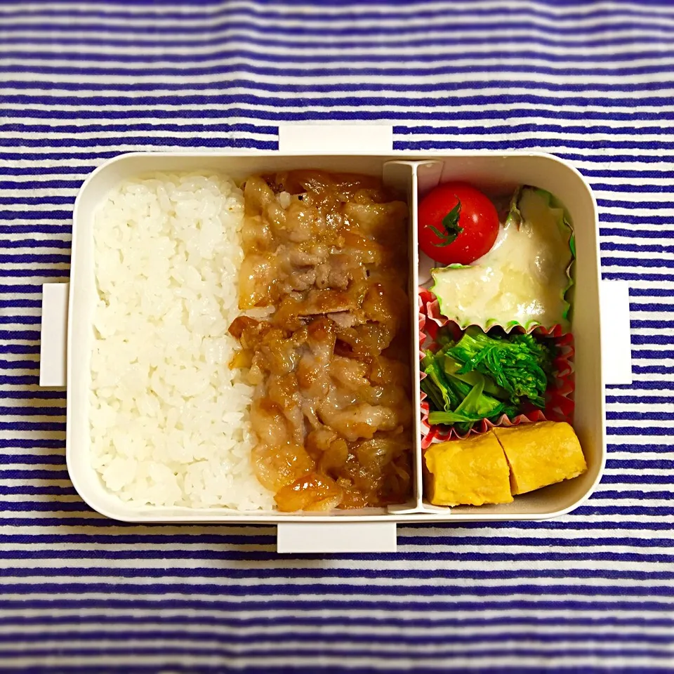 今日の旦那さまお弁当(◍•ᴗ•◍)
生姜焼きおべん♡|あさこさん