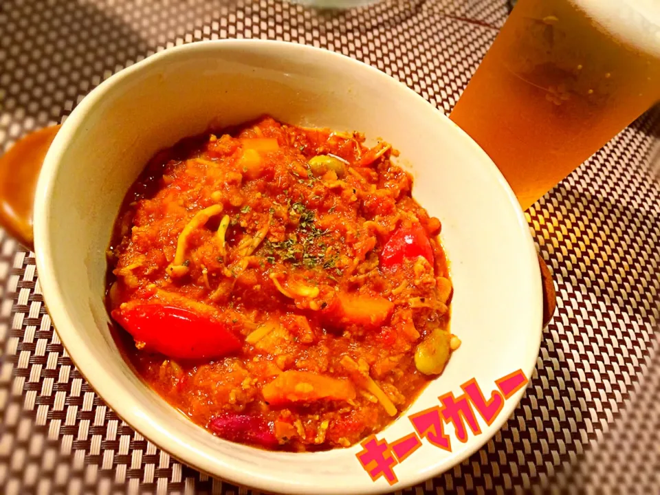 フライパン一つで✨牛肉とエノキと豆のカレー|咲きちゃんさん