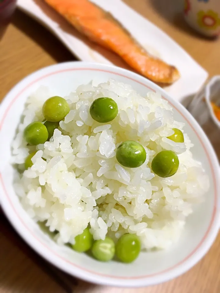 Snapdishの料理写真:この冬初・豆ごはん❤️|acoyaさん