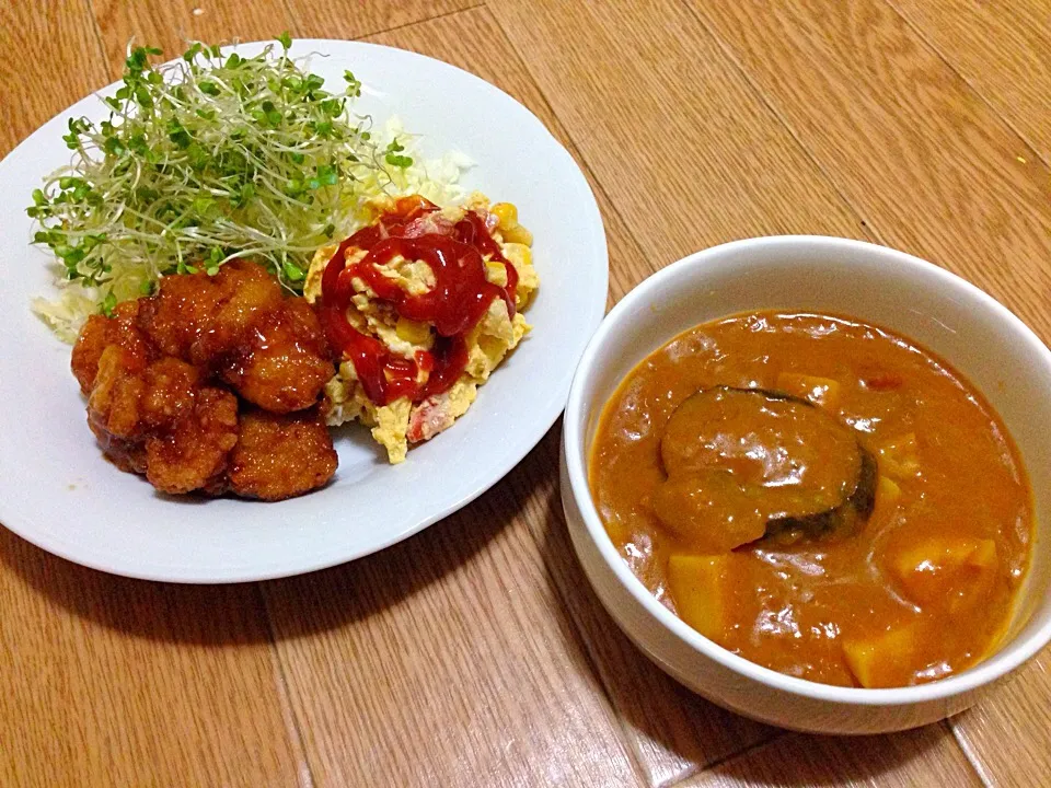 Snapdishの料理写真:旦那ちゃんの夕食♥️|ちゃびきゅさん