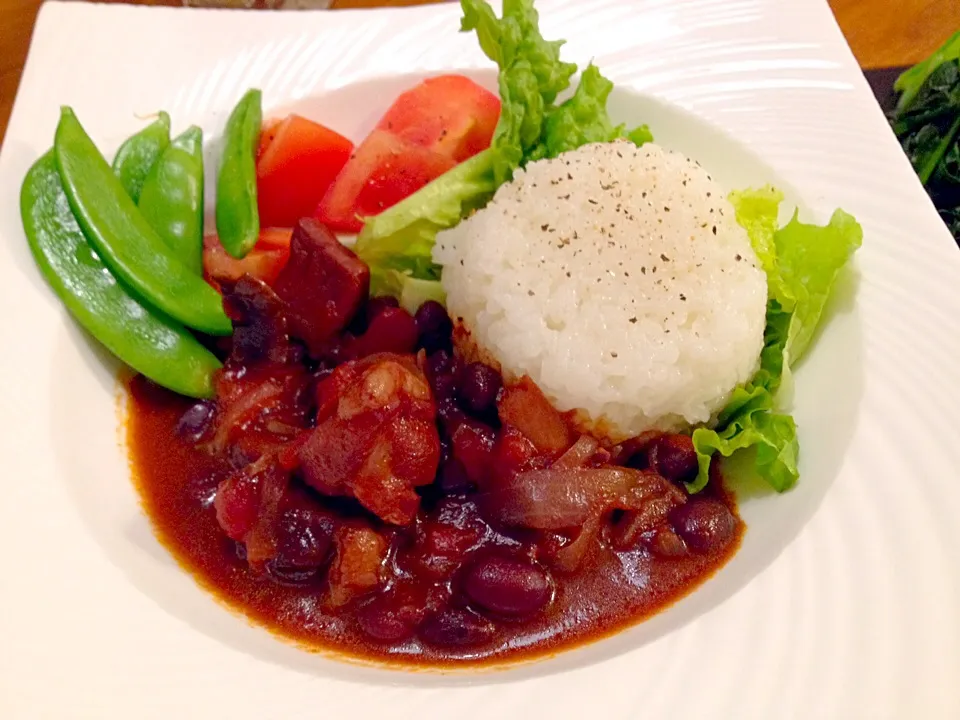 黒まめと豚肉のトマト煮|ISHIさん