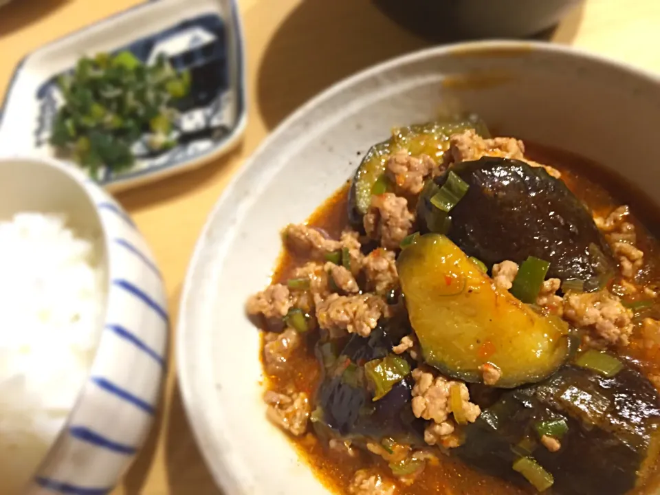 Snapdishの料理写真:甜麺醤多めの麻婆茄子😋|imuuさん