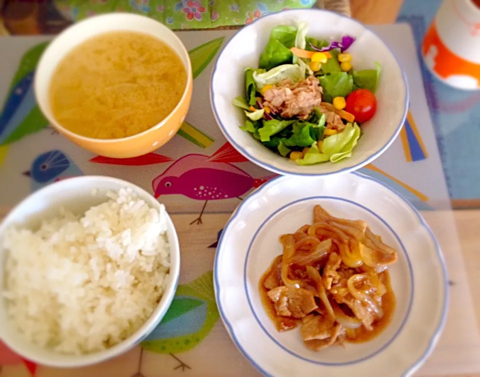 生姜焼き ランチ🍴|チビミミさん