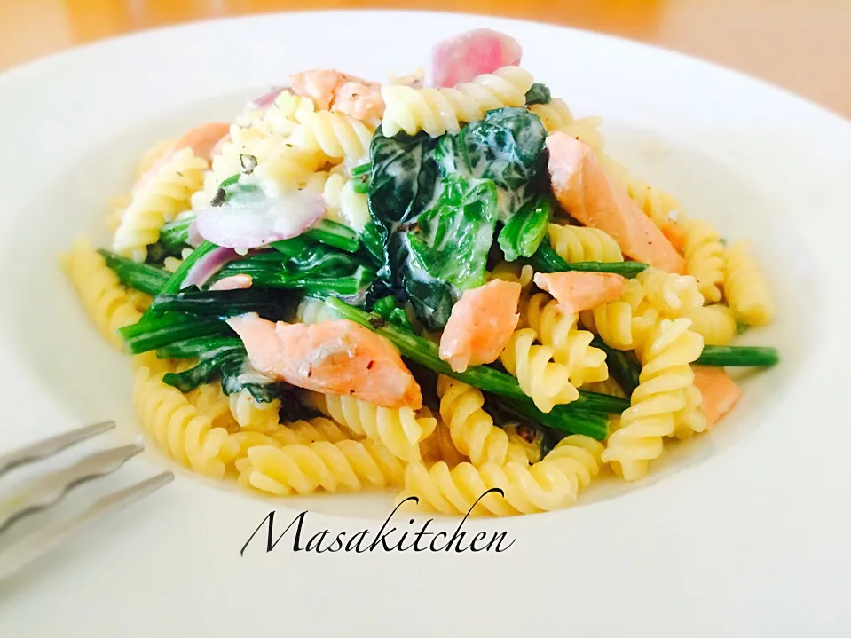 Salmon&spinach cream pasta|Masakiさん