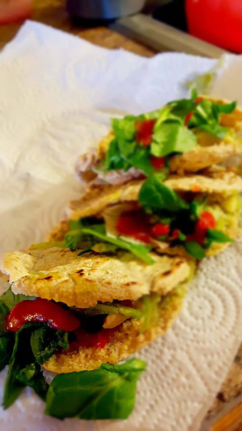 Arepas integrales de Pollo en salsa de Tomatillo|Rosaさん