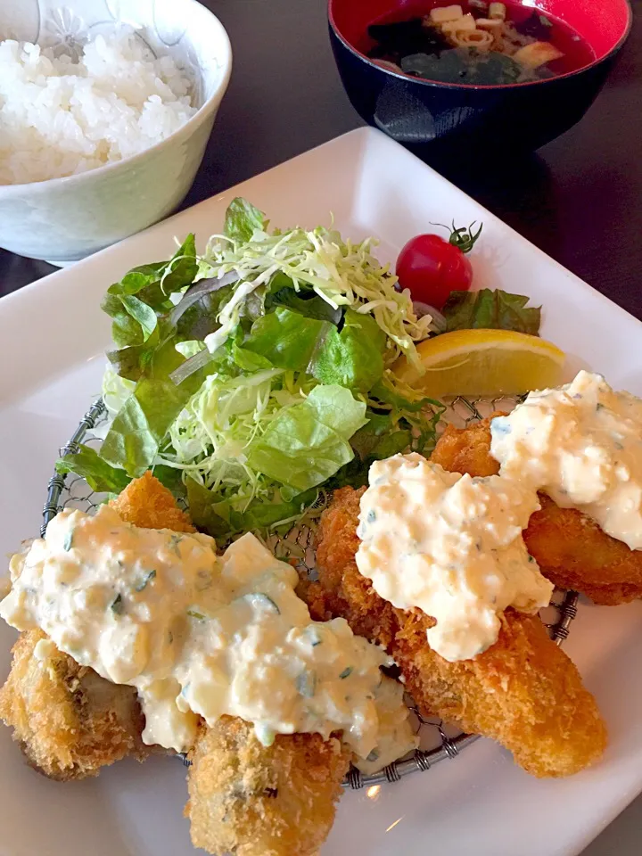 紫蘇巻き牡蠣フライ&牡蠣フライ定食
at オイスタン|ま〜てぃんさん