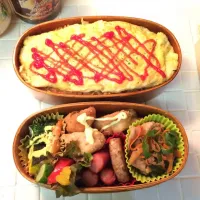 Snapdishの料理写真:高校男子わっぱ弁当|Yoshiya AT Y'sさん