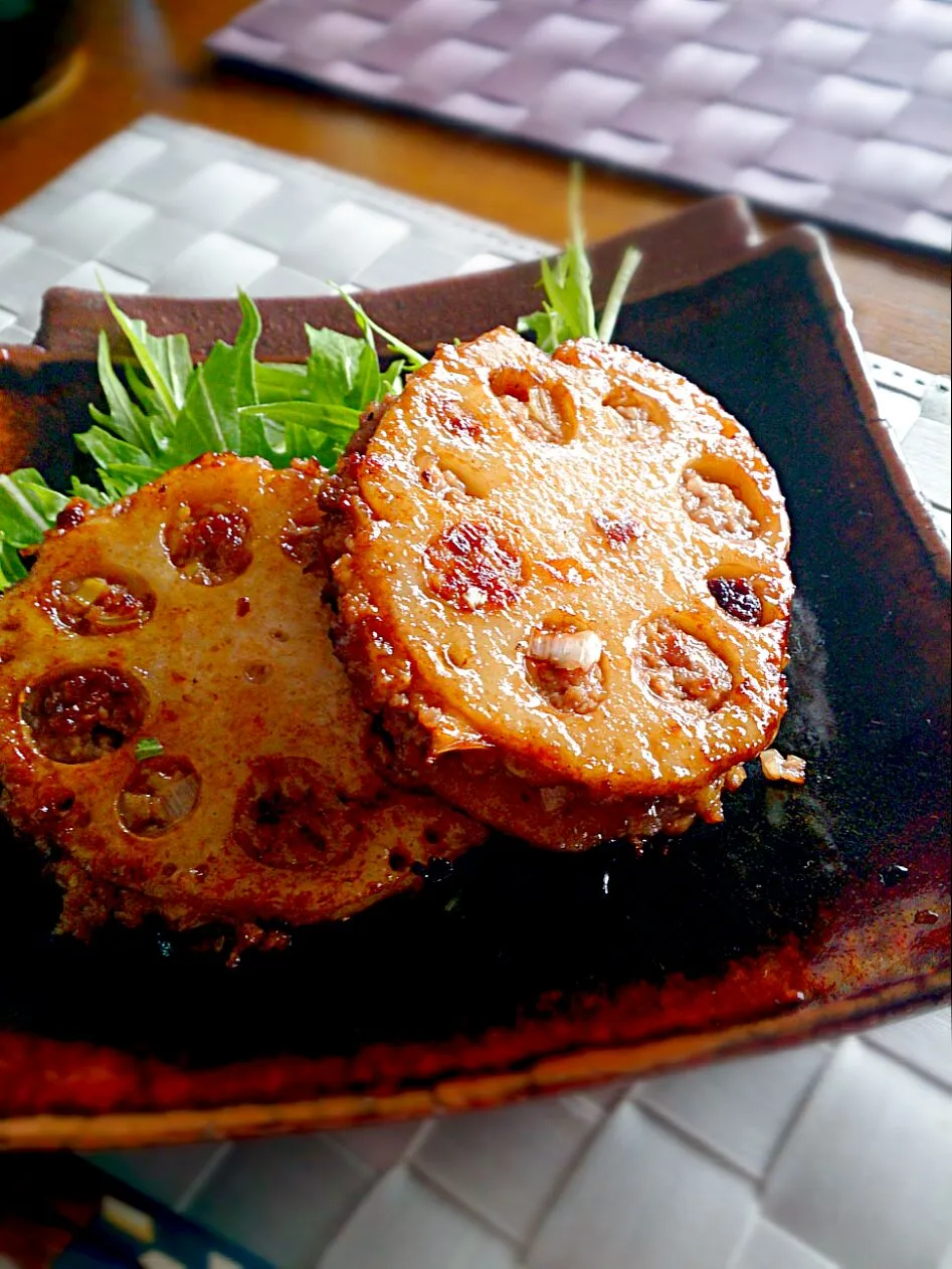 レンコンのはさみ焼きバルサミコソース|Reikoさん