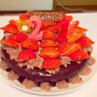 Snapdishの料理写真:しょうの誕生日ケーキ|柴田 紋果さん