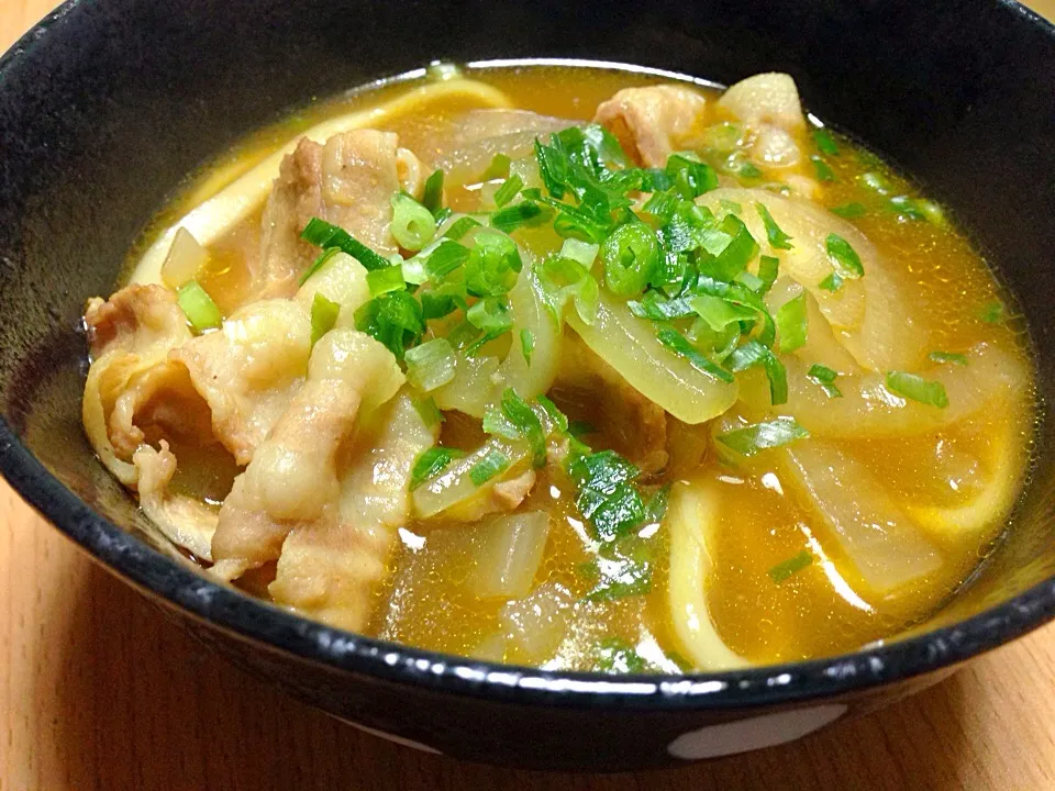 おでんの汁でカレーうどん|こんこんさん