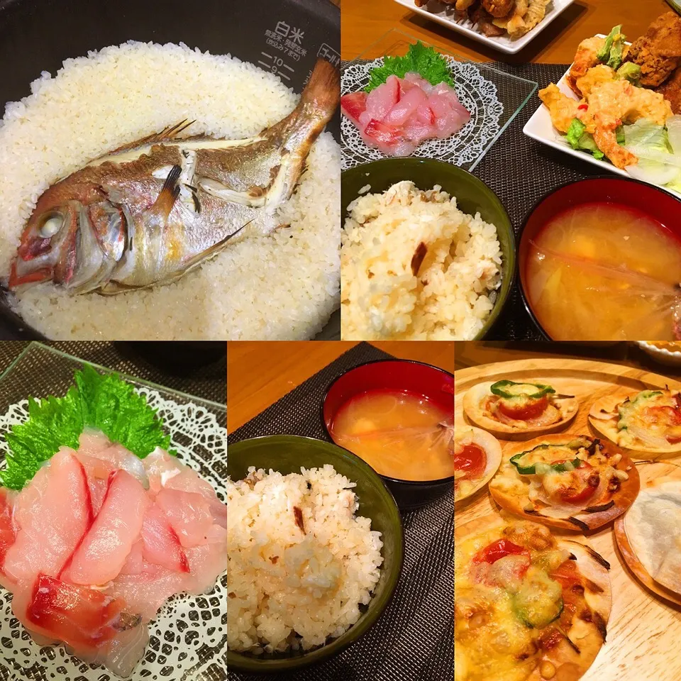 次男の大親友が釣りで釣ってきましたw
鯛❤️鯛めし炊き、刺身、あら汁w|Yuka Yasudaさん