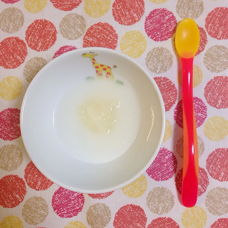 Snapdishの料理写真:10倍がゆ かぶのペースト添え(小さじ4+1)|yocco-babyfoodさん