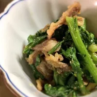 Snapdishの料理写真:春菊と鶏肉の胡麻和え|reikaさん