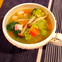 Snapdishの料理写真:塩と胡椒だけの野菜スープ|Rainy todayさん