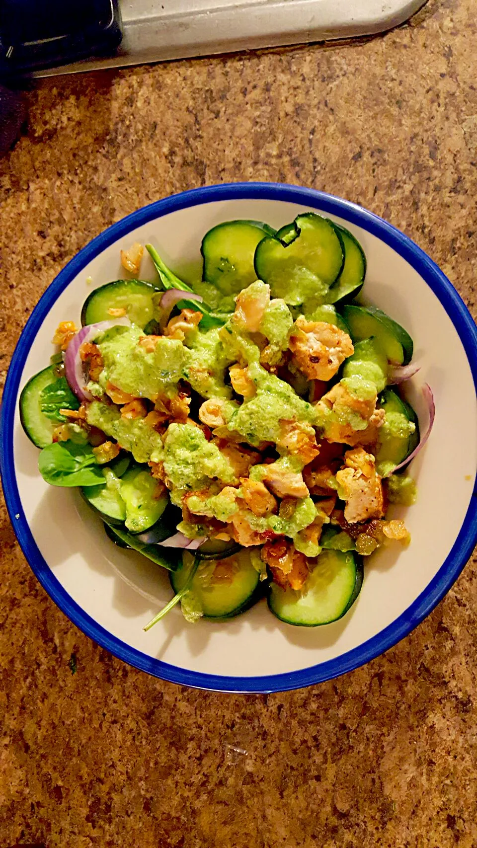 Chicken Cucumber Pesto Salad!! #chicken #cucumber|Rosaさん