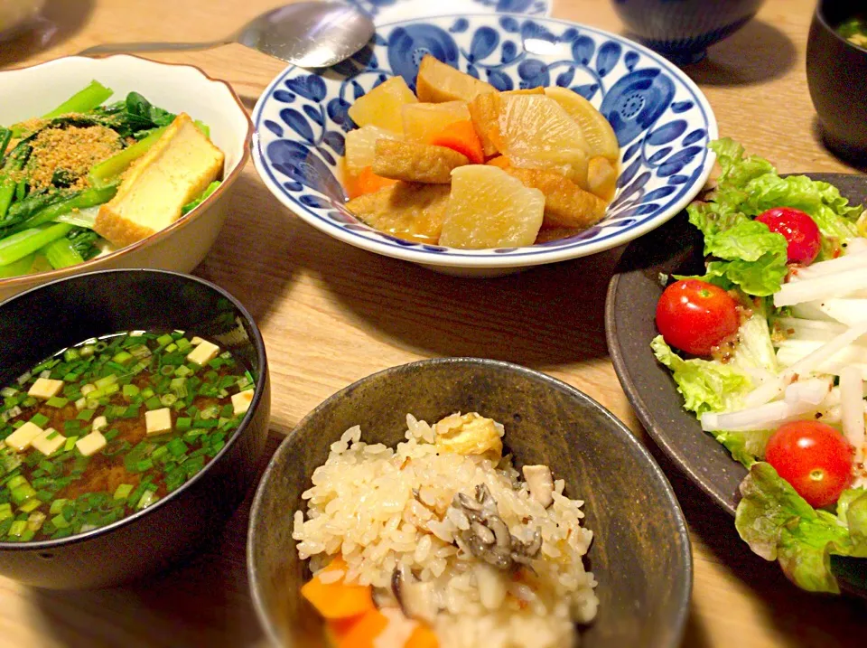 ある日の野菜たっぷり夕食|はとまめさん