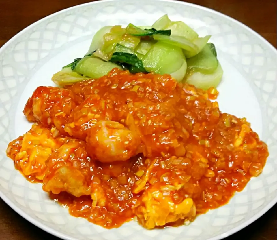 海老と玉子のチリソース|あらいぐまのしっぽさん