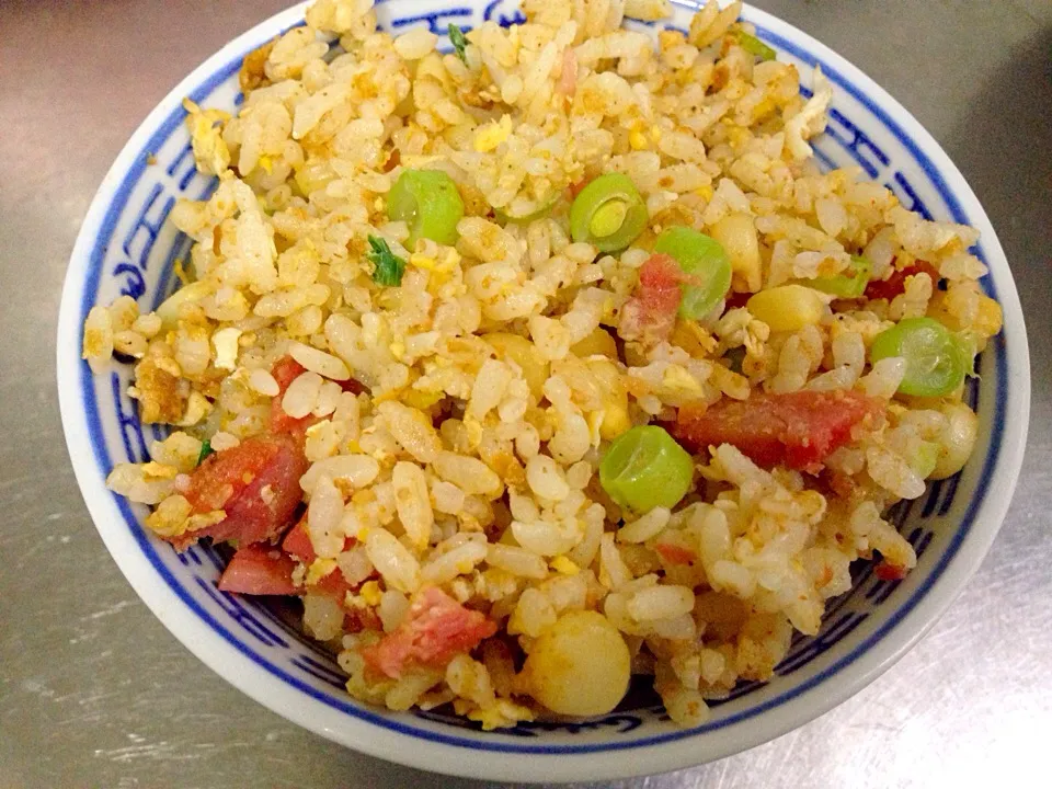 Fried rice (marinated pork, green beans, corn, eggs and scallions)|Emmaさん