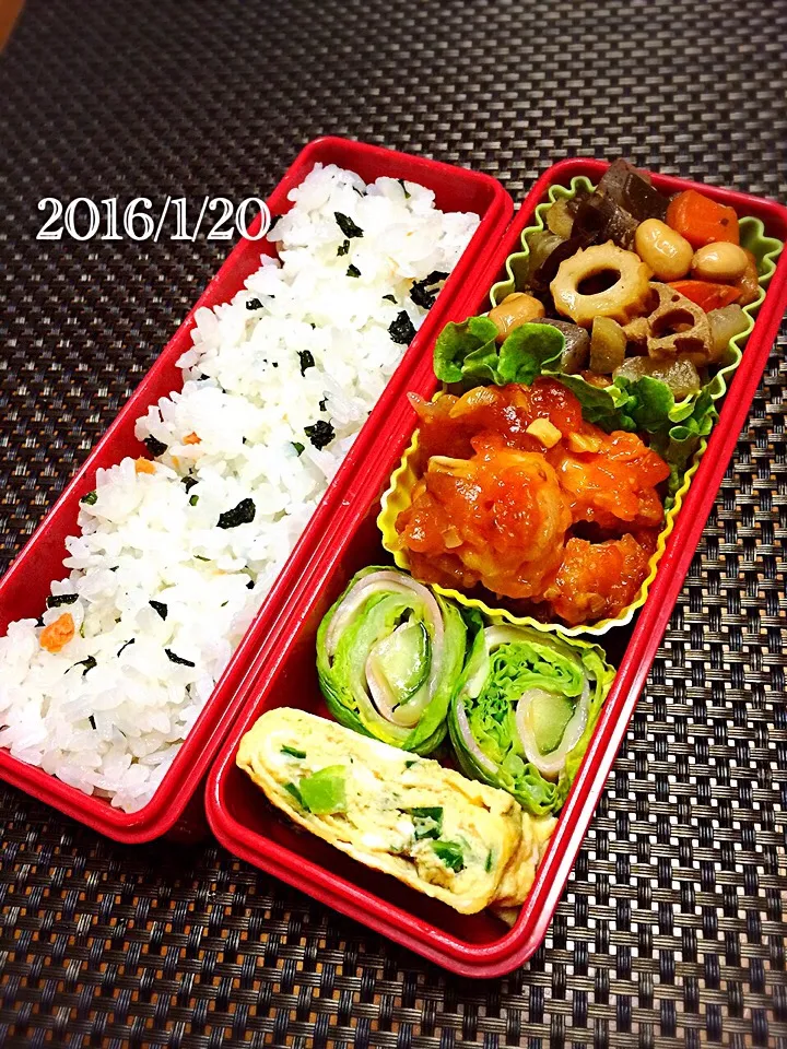 今日のお弁当1/20♡残りものde手抜き弁当(≧◡≦)|ばろんさん