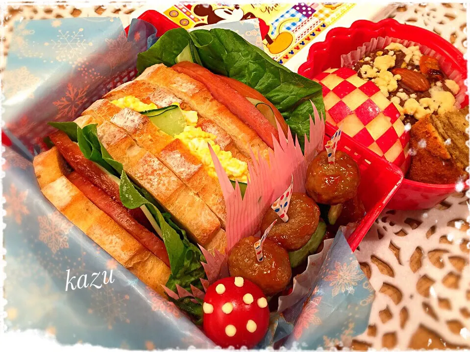 りずむちゃんの料理 自家製酵母でミルクハース💕で、娘のお弁当😋スキー教室中止って😓☃️降ってるじゃーん😓|kazu★さん