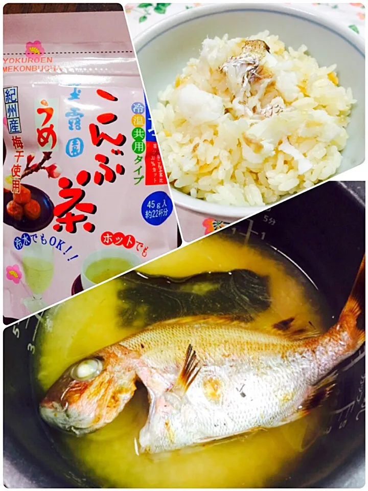 Snapdishの料理写真:梅こんぶ茶de鯛めし♪♪|kyonmiさん