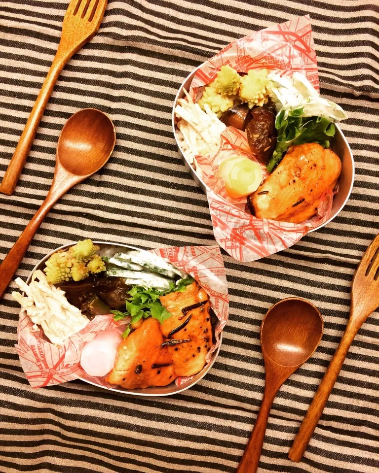 Teriyaki Salmon with Rosemary lunchbox. 
サーモン照り焼きローズマリー風味のお弁当|Yuka Nakataさん