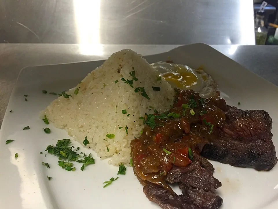 Steak calamansi with fried rice|luis jerry mendezさん