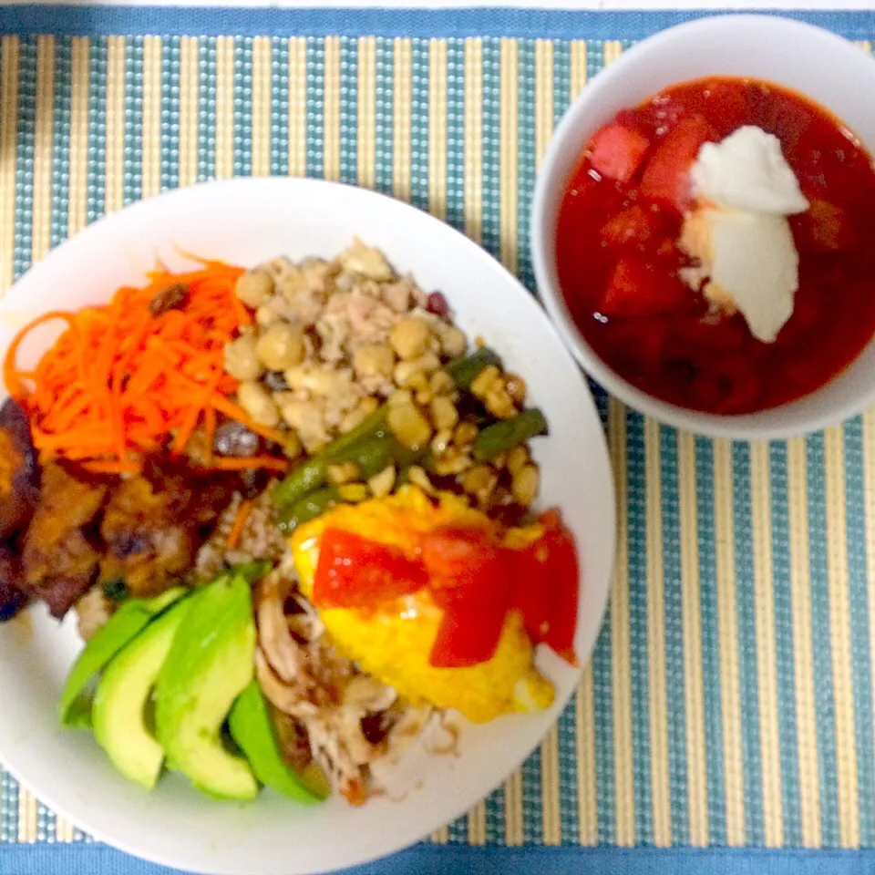 Stock power bowl with Russian stew|amiさん